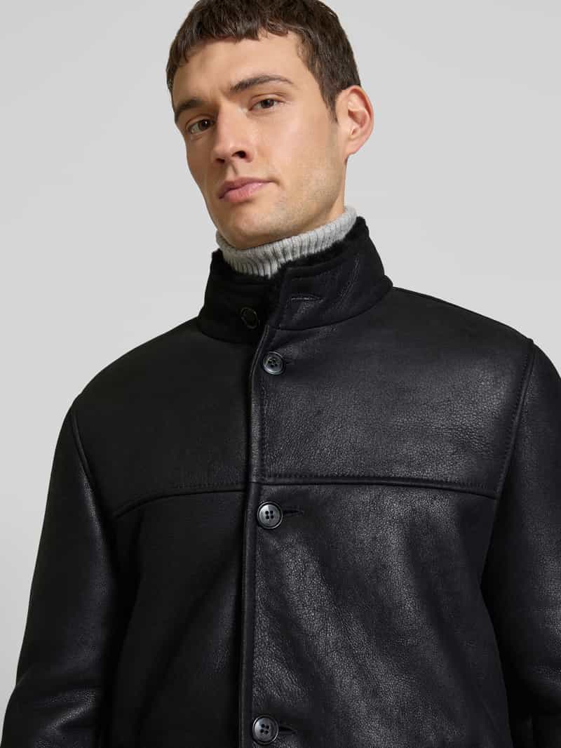 JOOP! Collection Leren jack met opstaande kraag model 'Parton'