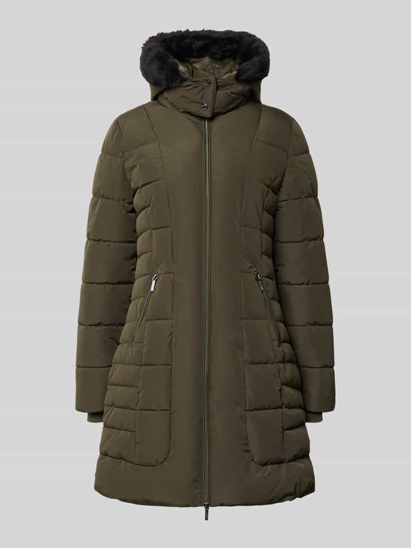 Jake*s Collection Lange gewatteerde jas met tweewegritssluiting