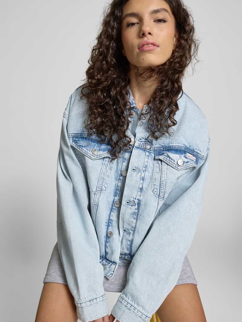 Calvin Klein Jeans Jeansjack met paspelzakken op de borst