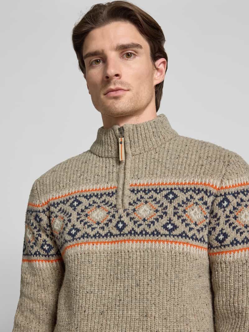 RAGMAN Noorse trui van wolmix met schipperskraag