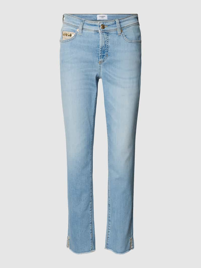 CAMBIO Slim fit jeans met knoopsluiting