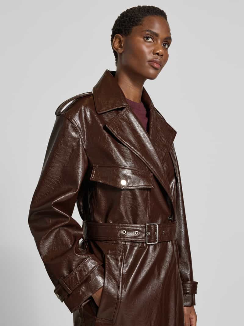 HUGO Regular fit trenchcoat met strikceintuur model 'MALITTE'