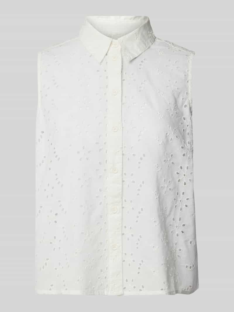 QS Overhemdblouse met broderie anglaise