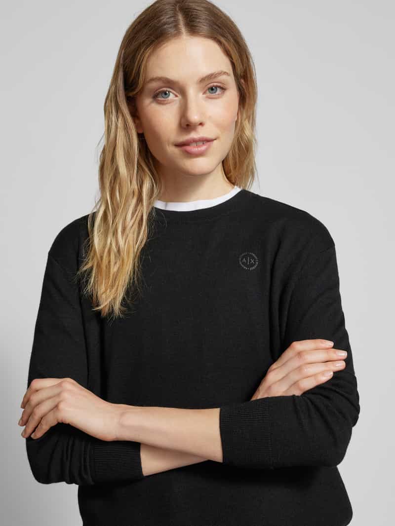 Armani Exchange Gebreide pullover met ronde hals