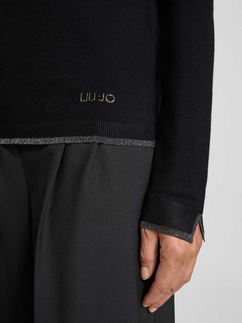 Liu Jo White Gebreide pullover met opstaande kraag