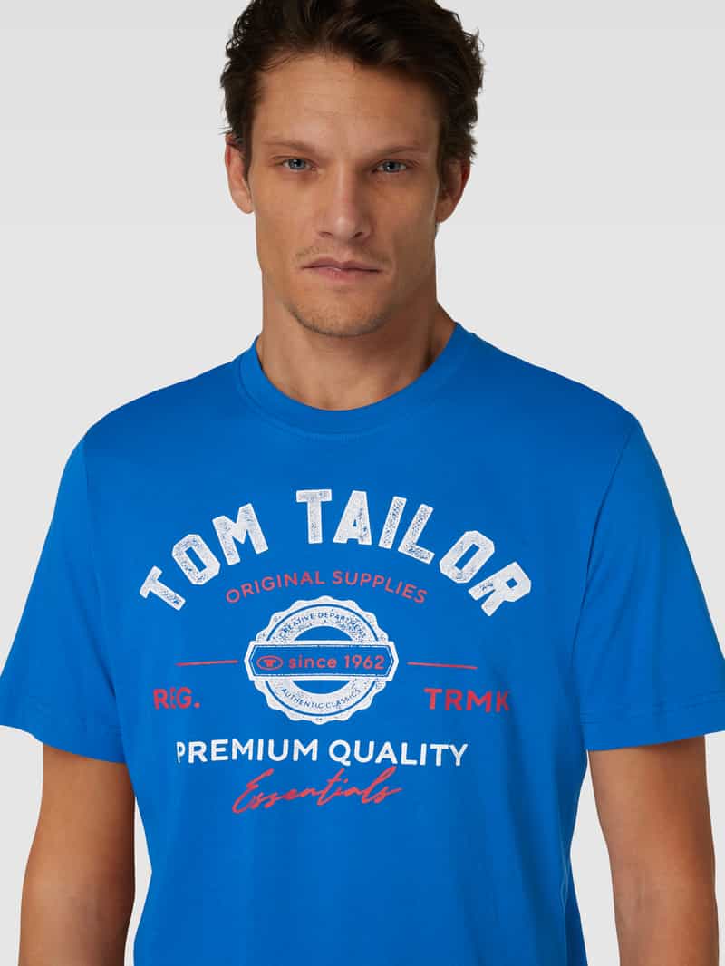 Tom Tailor T-shirt met labelprint en ronde hals