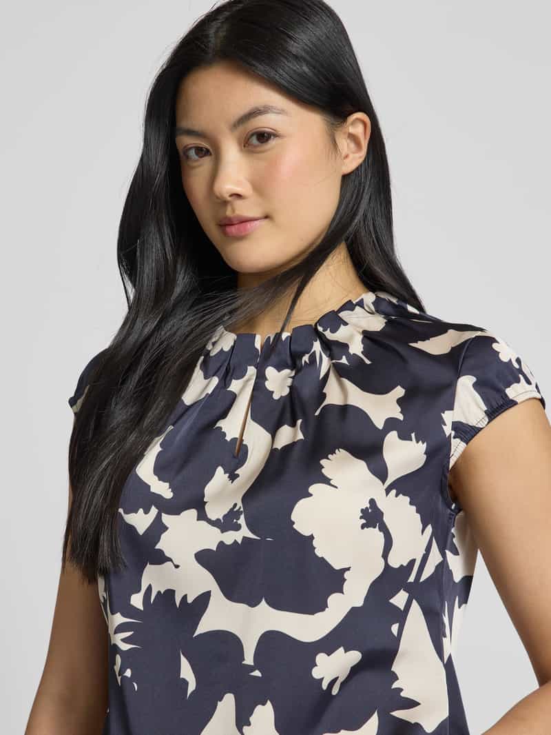 comma Slim fit blouseshirt met druppelvormige hals