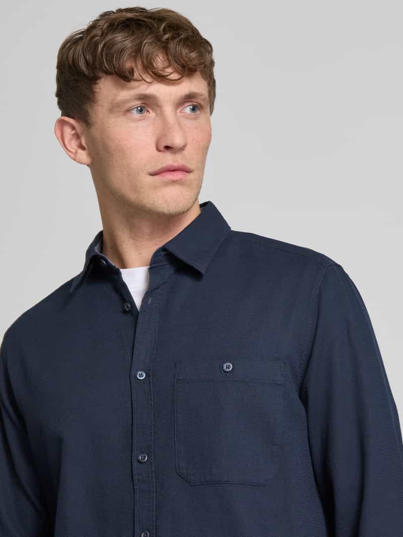 s.Oliver RED LABEL Regular fit vrijetijdsoverhemd van piqué van puur katoen