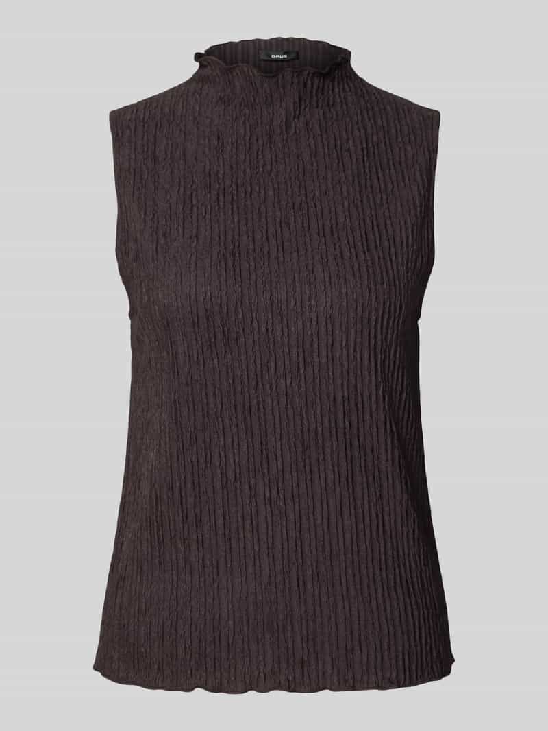 Opus Top met opstaande kraag en golfzoom model 'Idala'