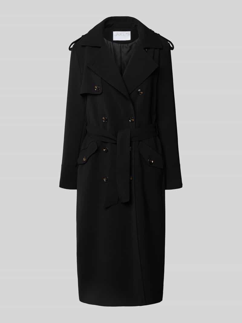 Jake*s Collection Trenchcoat met strikceintuur