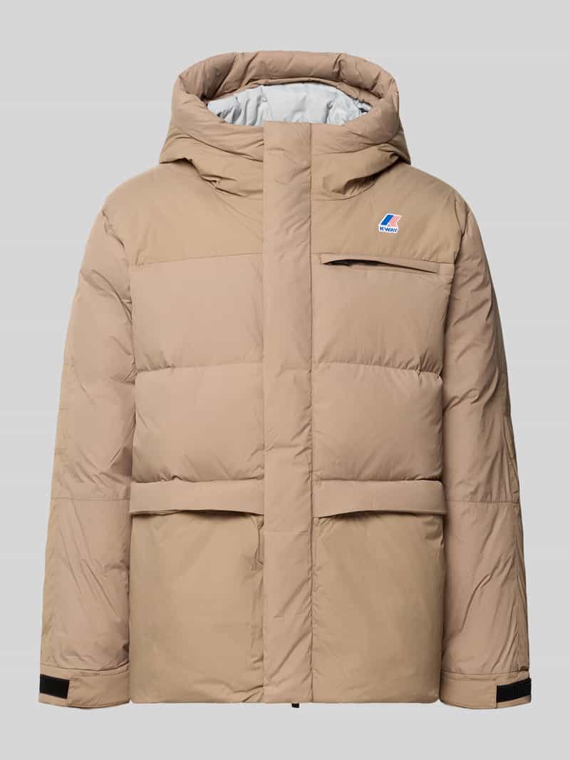 K-way Gewatteerd jack met logo en capuchon