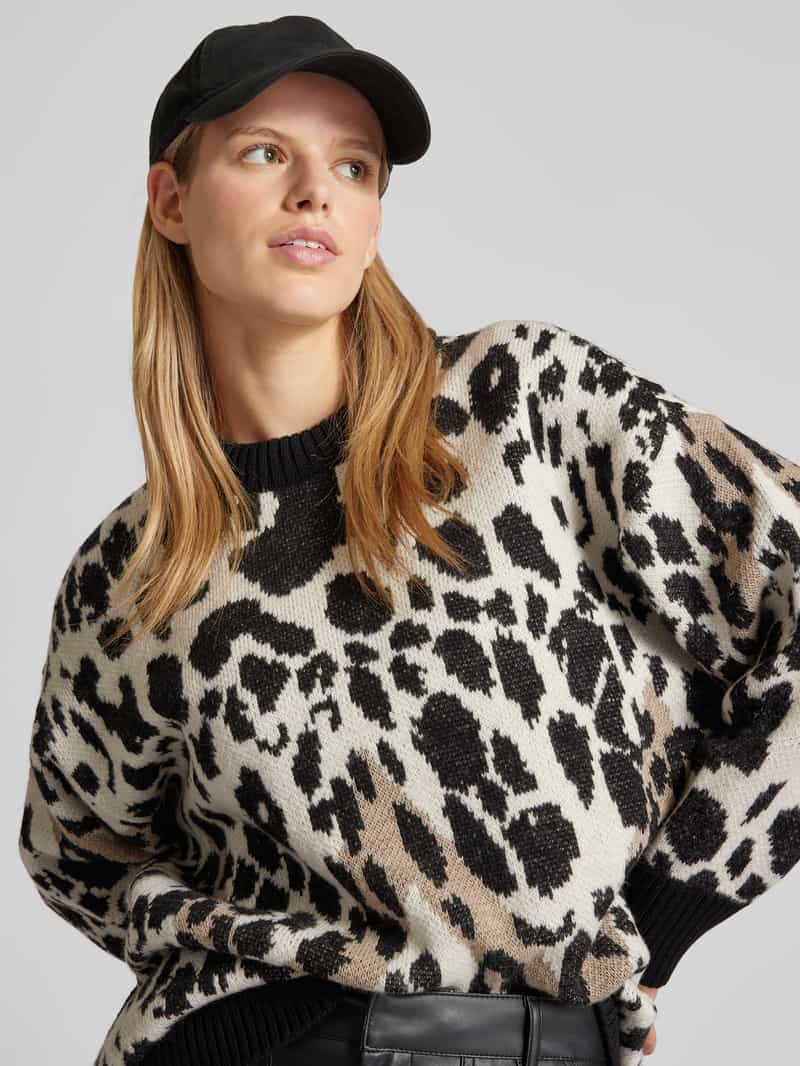 Only Oversized gebreide pullover met ronde hals