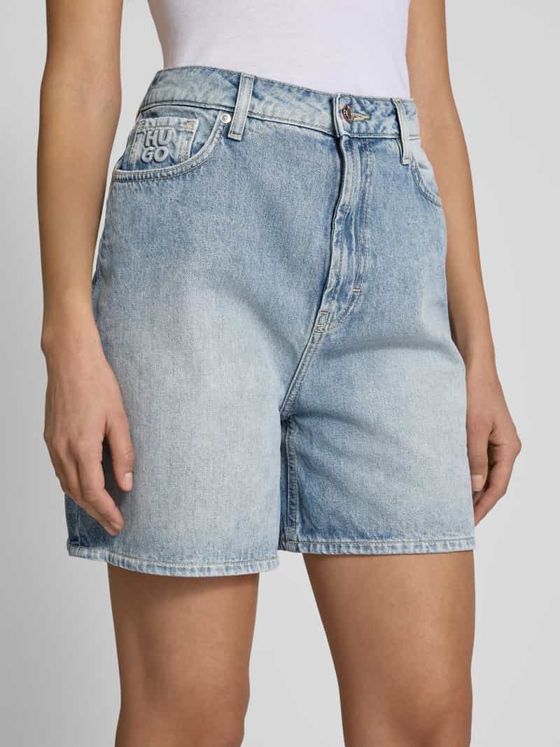 HUGO Relaxed fit jeans met labelstitching model 'Gelita'