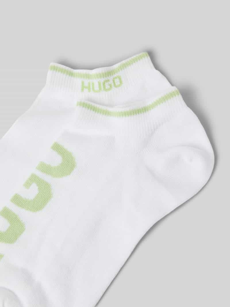 HUGO Sneakersokken met labeldetail in een set van 2 paar