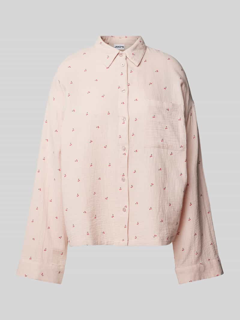 Jake*s Casual Pyjamabovendeel met borstzak