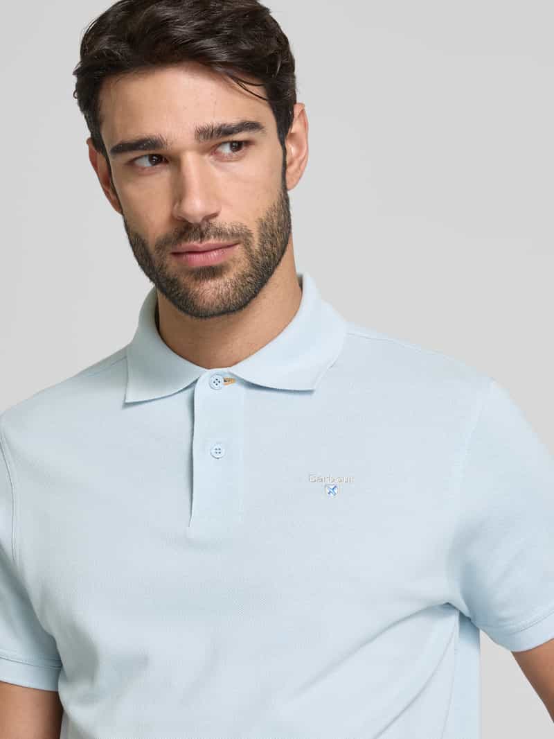 Barbour Slim fit poloshirt met labelstitching