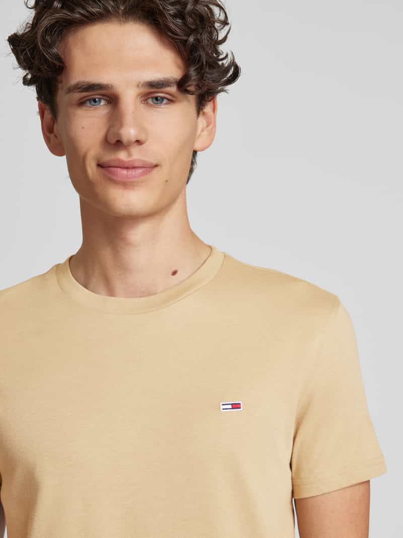 Tommy Jeans Slim fit T-shirt met logostitching