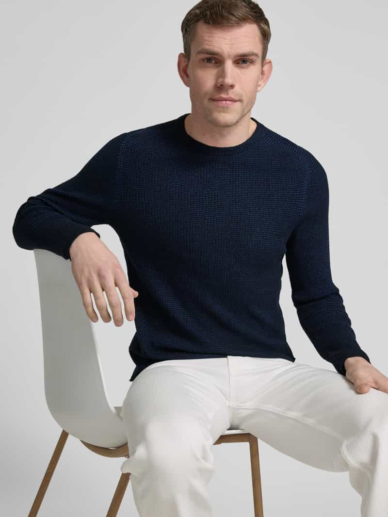 Marc O'Polo Regular fit pullover in een katoenmix met structuur