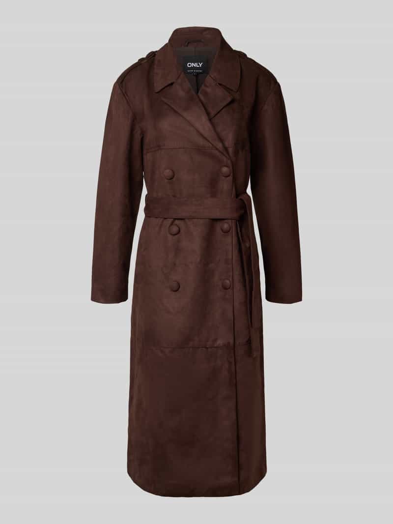 Only Regular fit trenchcoat in wildleerlook model 'BINE'