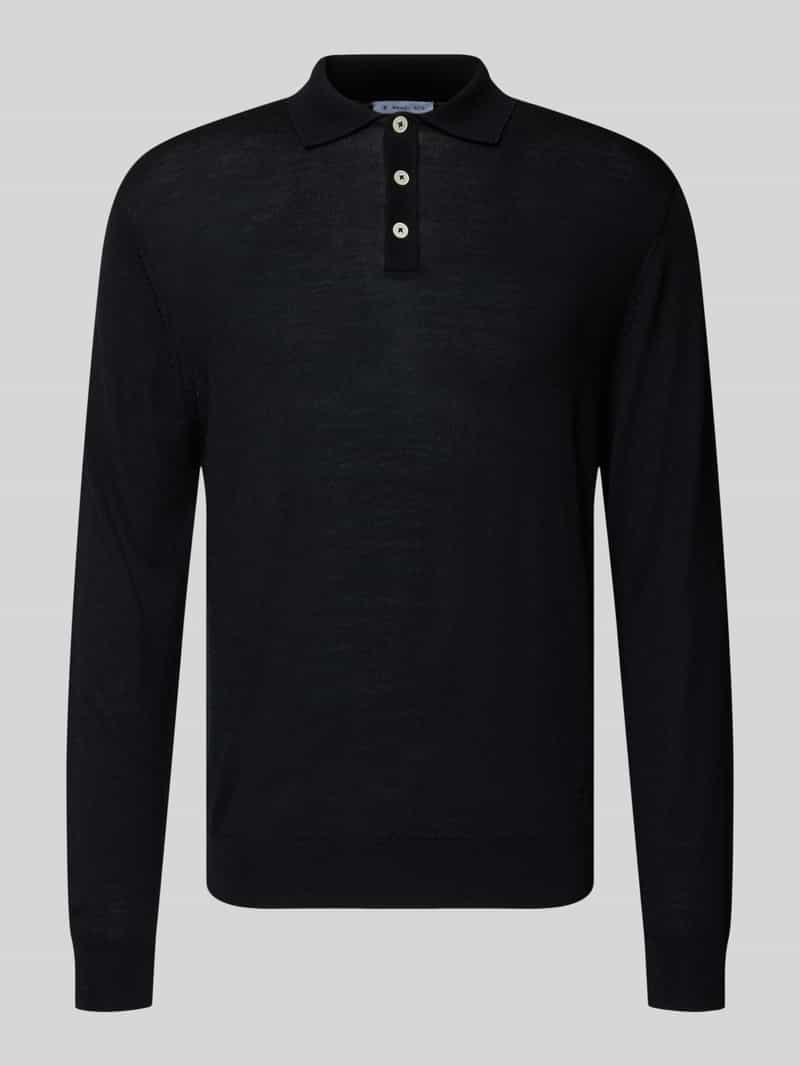 Manuel Ritz Regular fit poloshirt van scheerwol