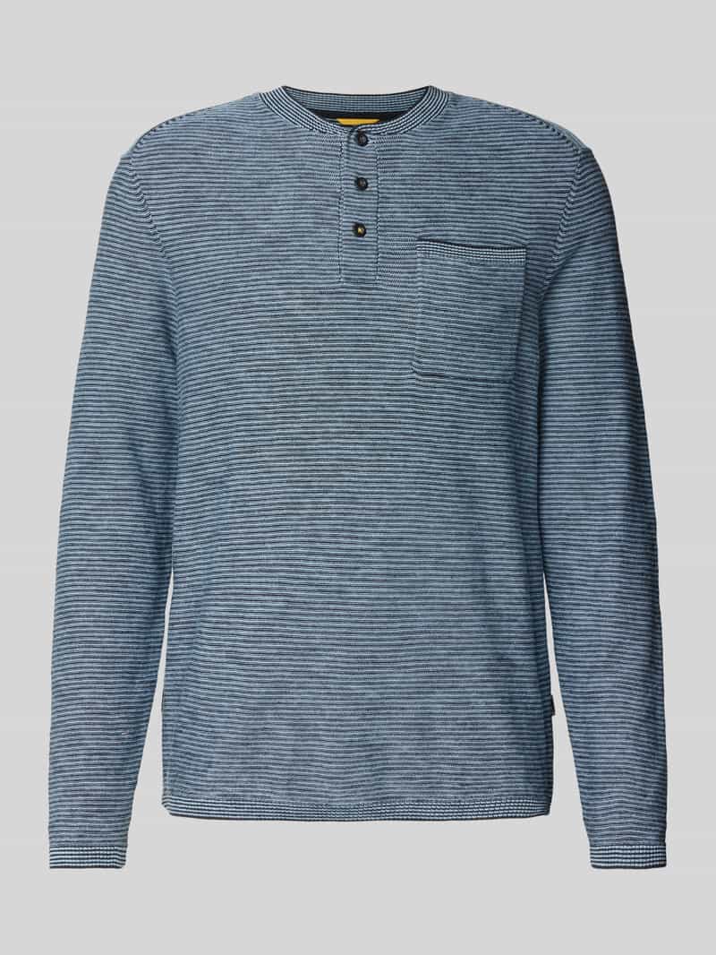 camel active Gebreide pullover met borstzak model 'Henley'
