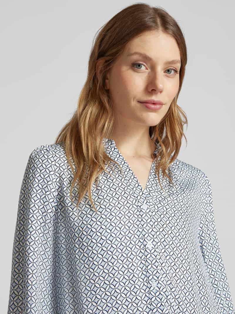 MORE & MORE Blouse van viscose met tuniekkraag