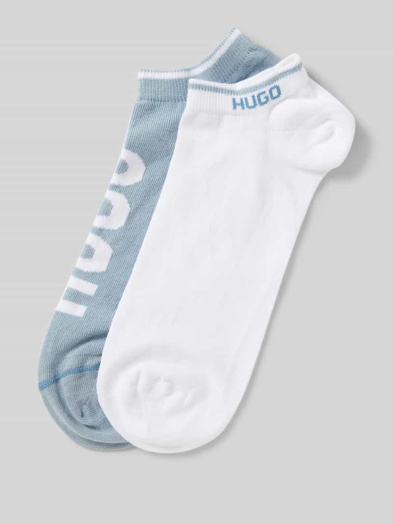 HUGO Sneakersokken met labeldetail in een set van 2 paar