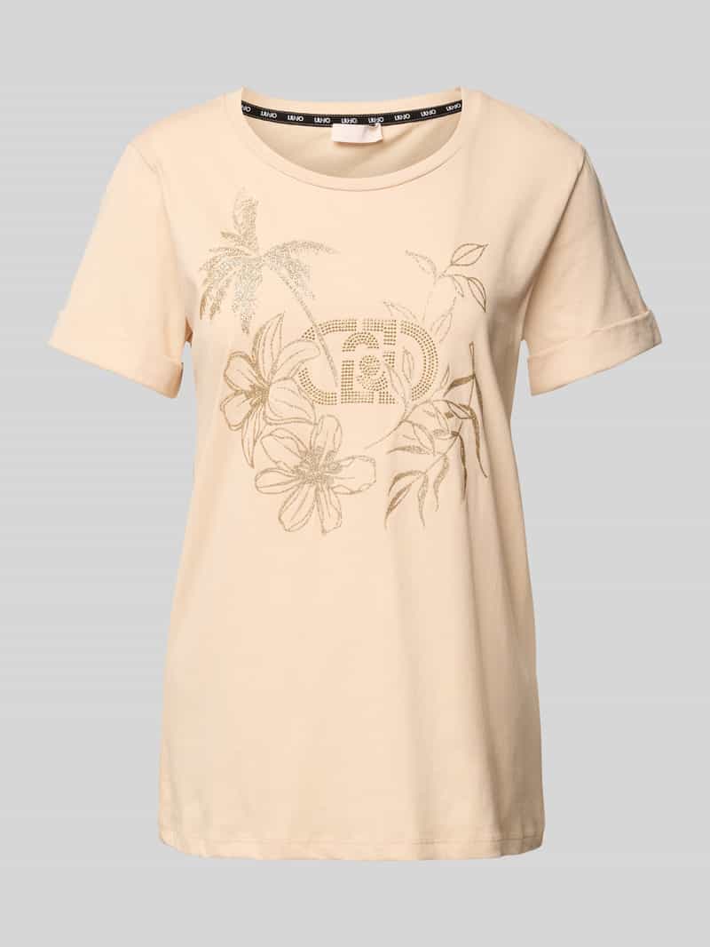LIU JO SPORT T-shirt met geribde ronde hals