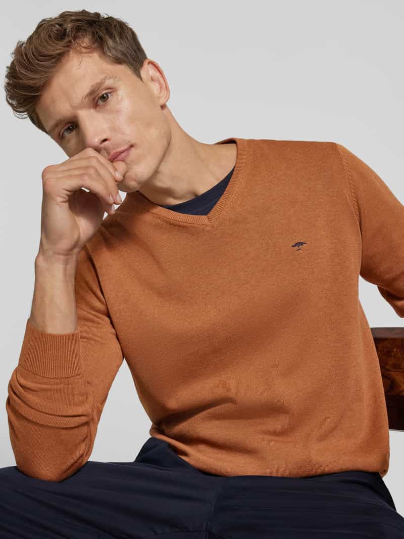 FYNCH-HATTON Gebreide pullover met labelstitching