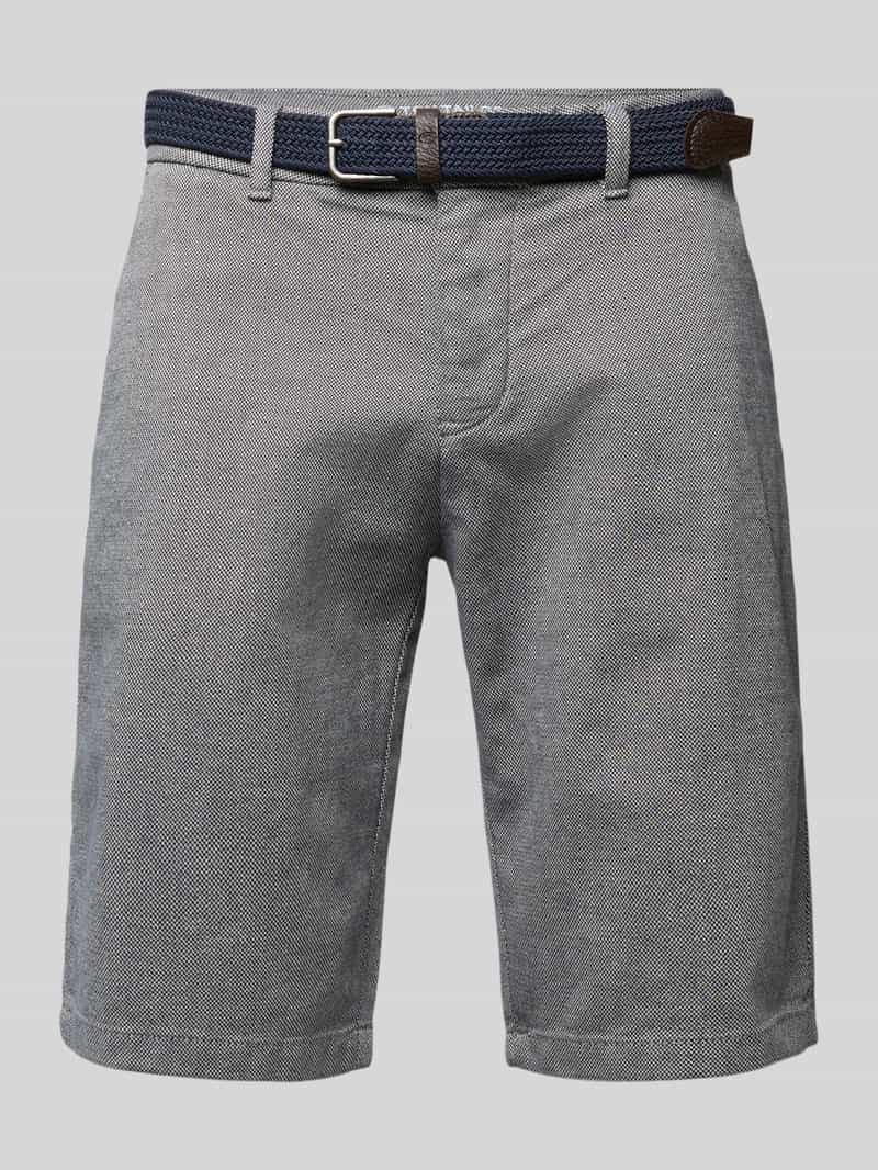 Tom Tailor Slim fit bermuda van een mix van katoen en elastaan
