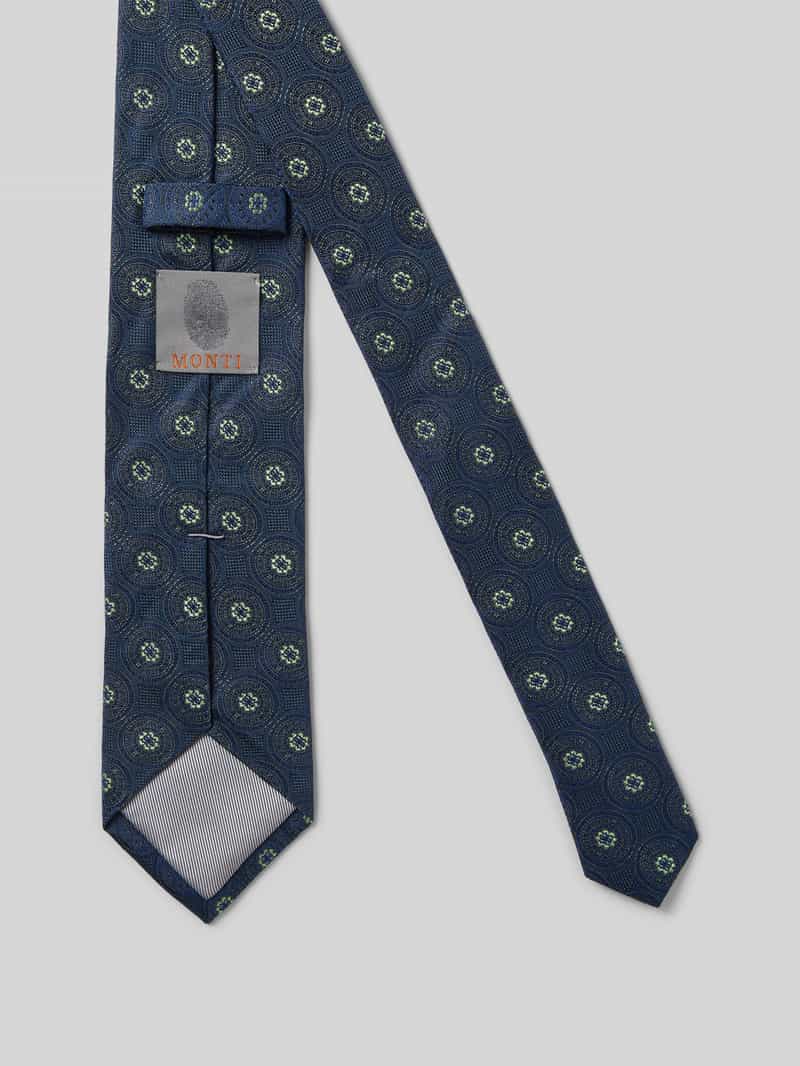 Monti Zijden stropdas met all-over print (7 cm)