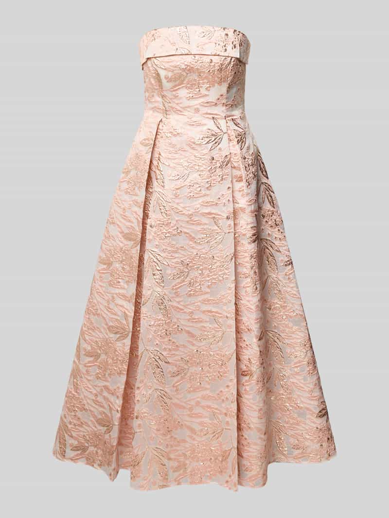 midi-jurk met florale all-over stitching