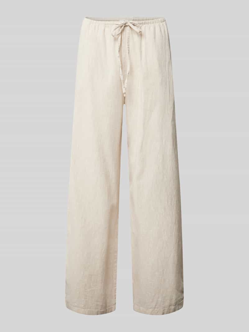 Gina Tricot Wide leg linnen broek met tunnelkoord