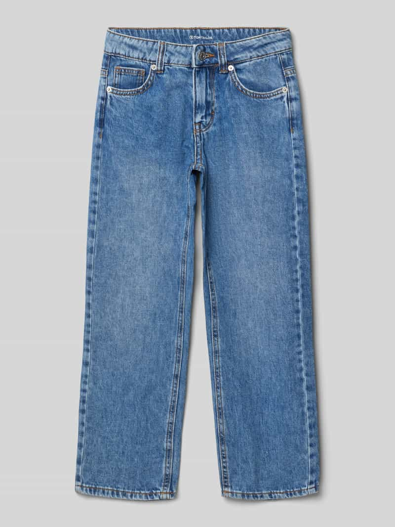 Tom Tailor Straight fit jeans van puur katoen en contrastnaden