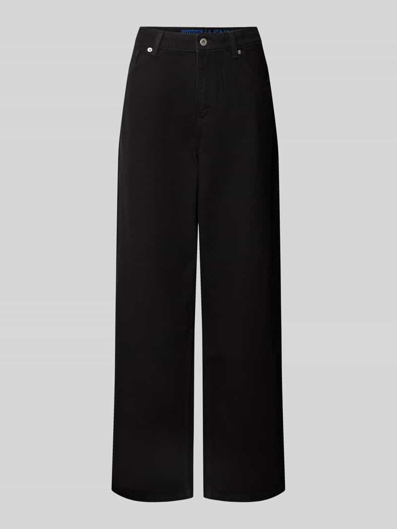 Hugo Blue Wide leg jeans met steekzakken model 'Leni'