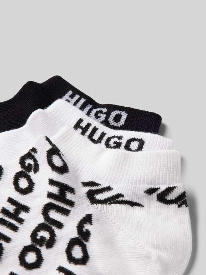 HUGO Sneakersokken met labelprint in een set van 3 paar