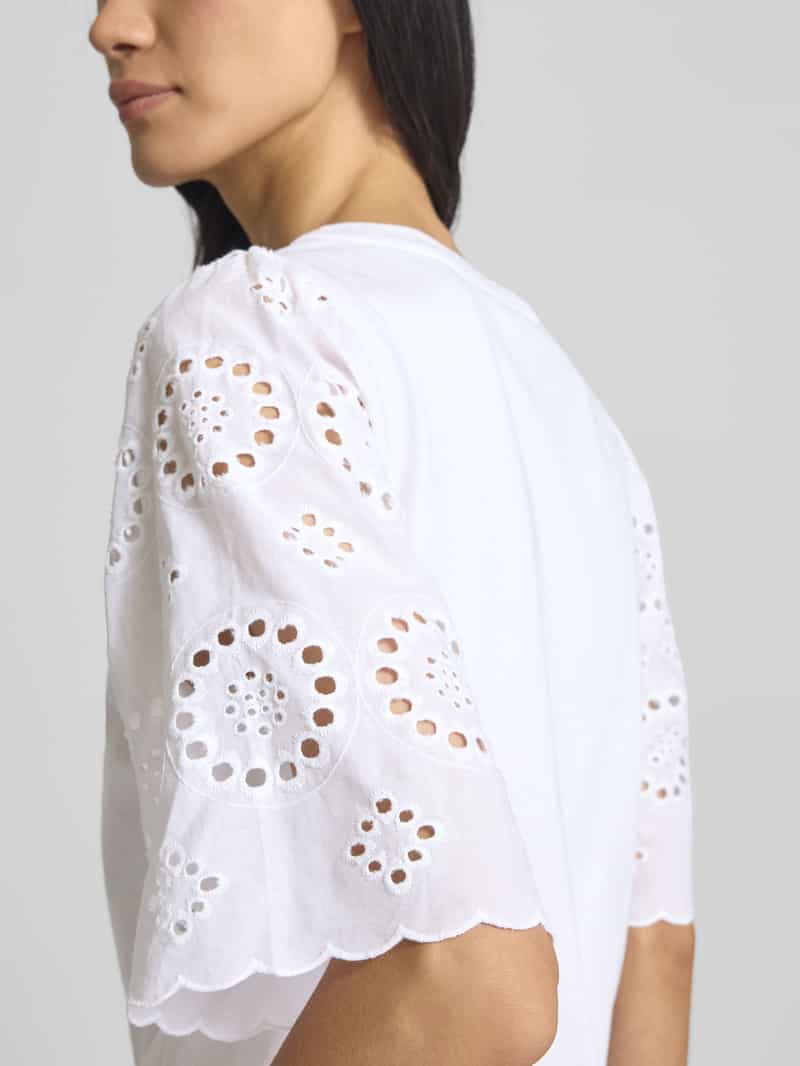 Soyaconcept T-shirt met broderie anglaise model 'LORAINE'