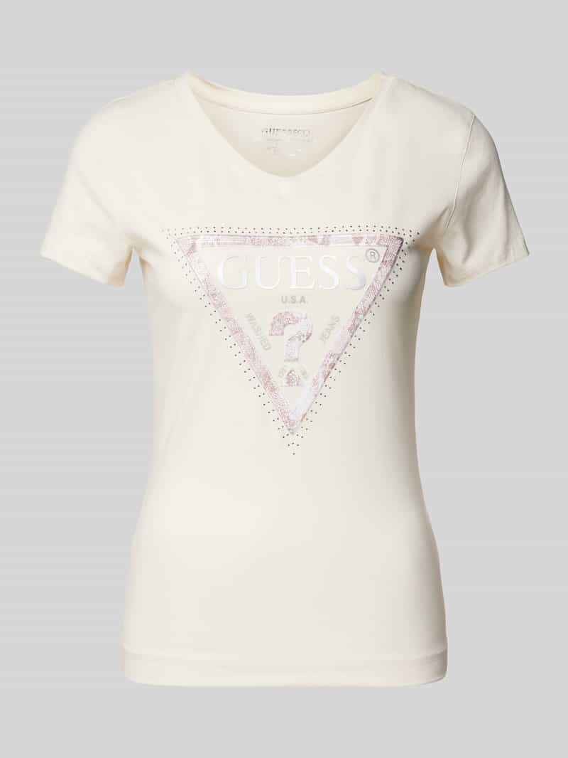 Guess T-shirt met labelprint model 'PYTHON'