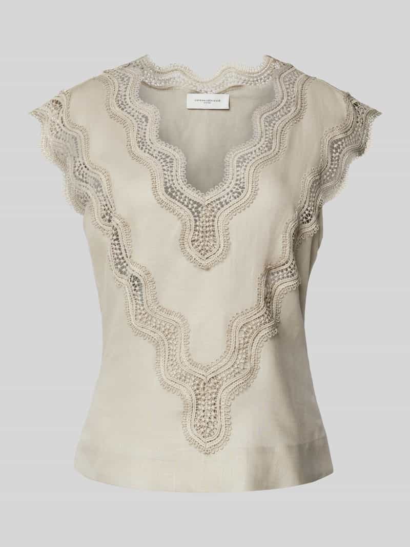 Copenhagen Muse Regular fit blousetop met gehaakt kant model 'NATULI-TOP'