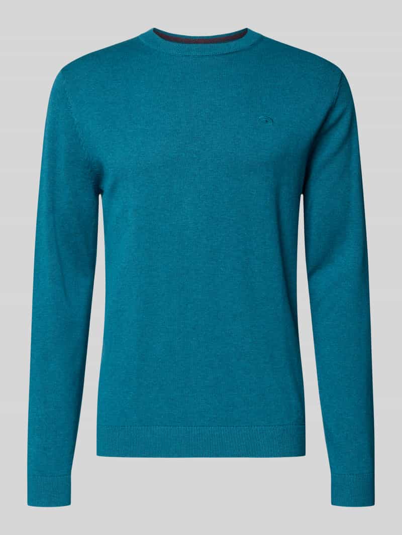 Tom Tailor Trui met ronde hals met geborduurd logo