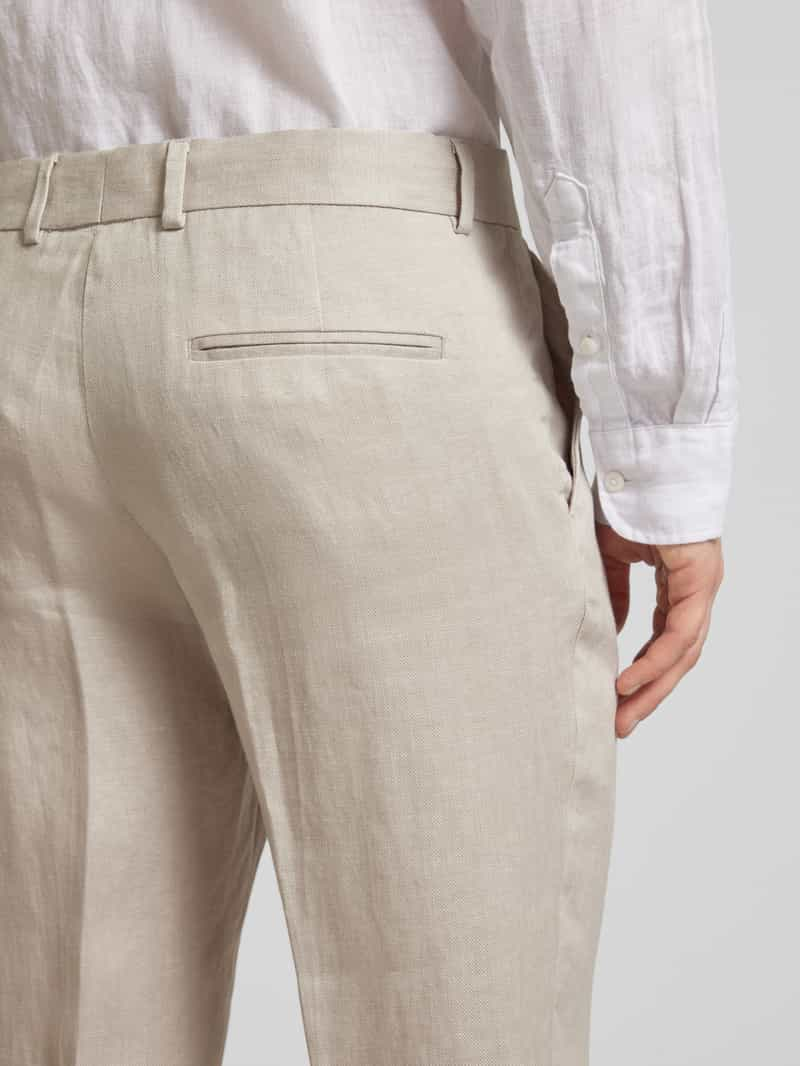 Selected Homme Regular fit pantalon van linnen met persplooien model 'WILL'