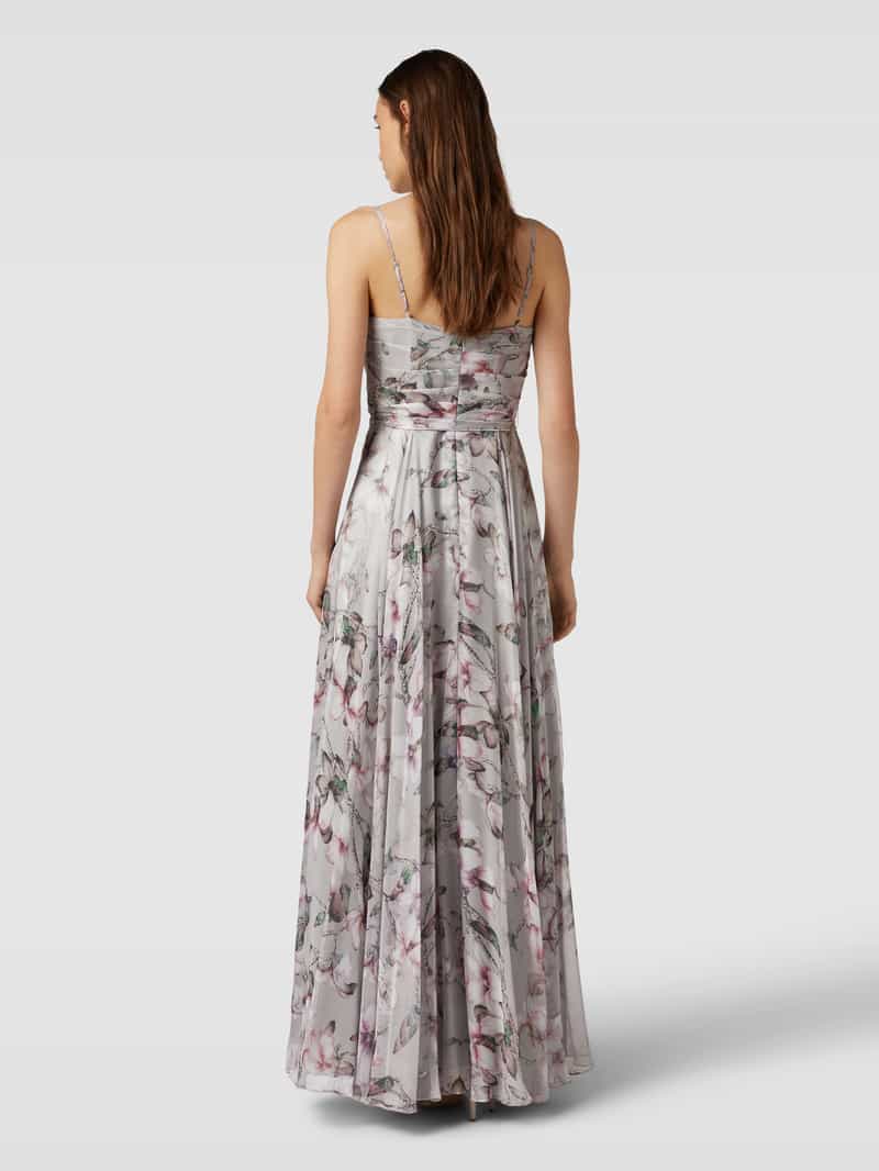 Jurk met dunne bandjes, tailleband en A-lijn Mascara