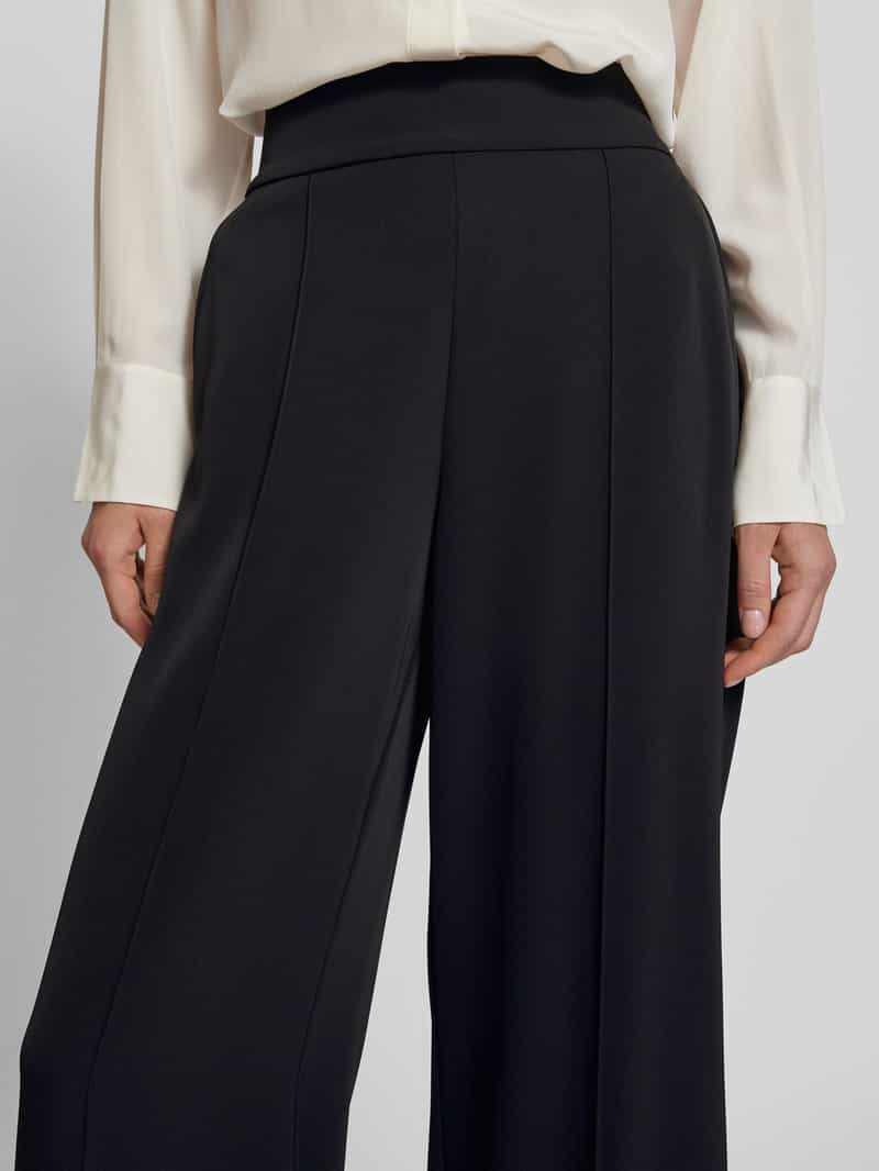 comma Wide leg stoffen broek met vaste persplooien
