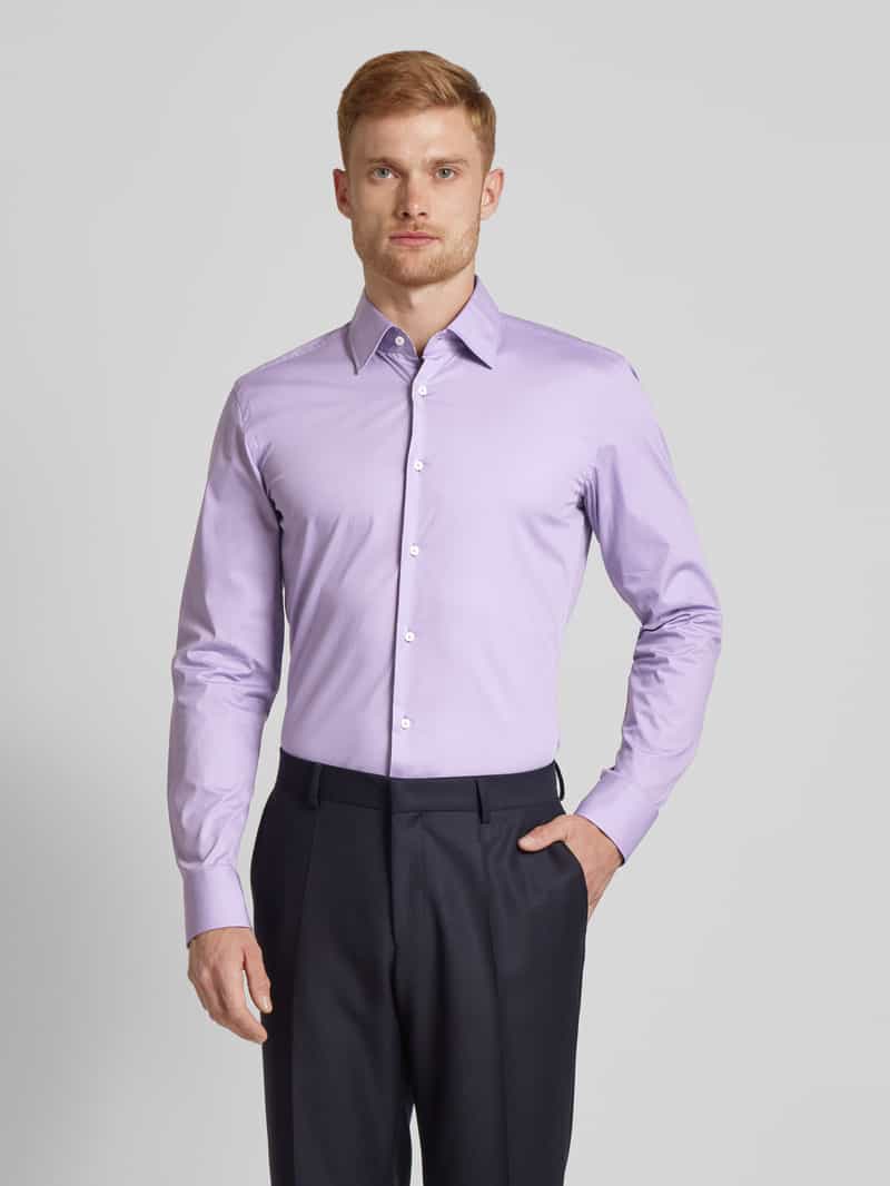 Koszula biznesowa o kroju slim fit z kołnierzykiem typu kent model ‘Hank’