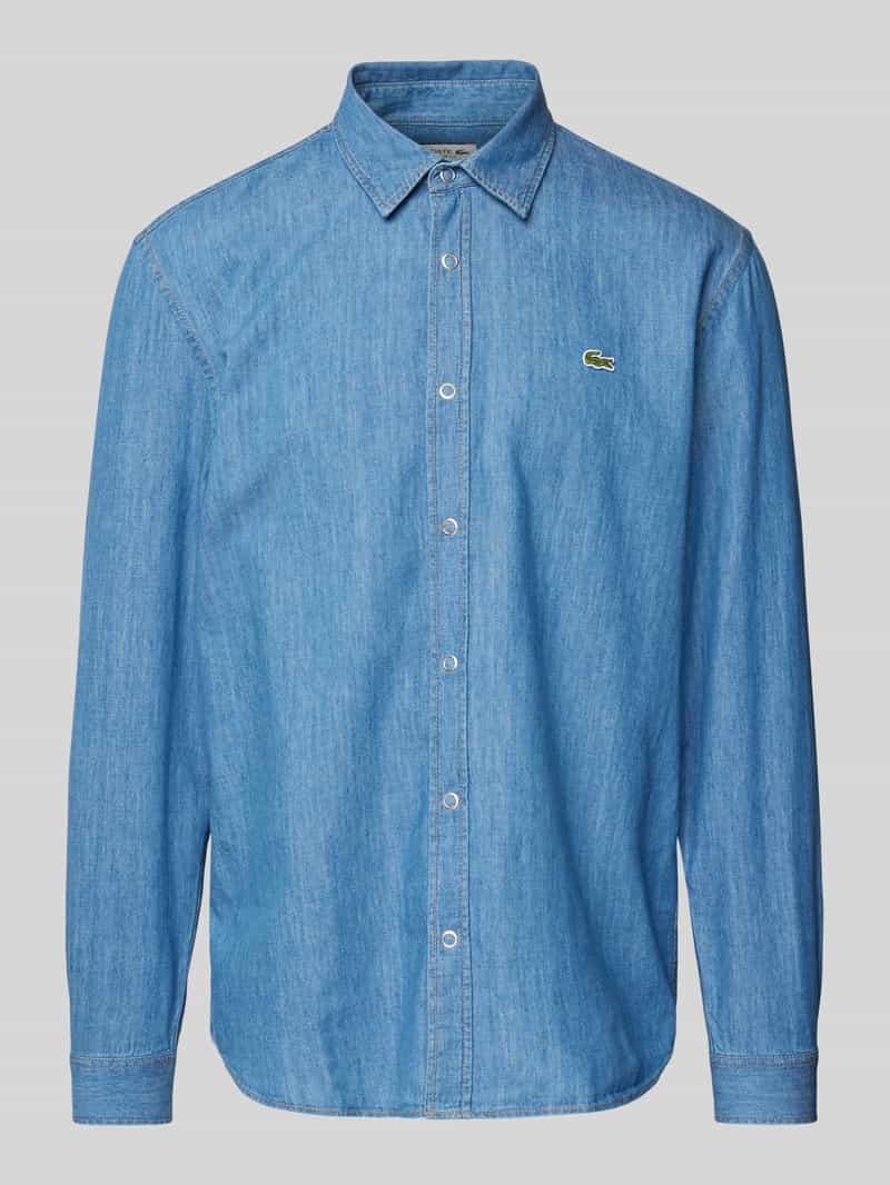 Lacoste Regular fit jeansoverhemd met logobadge