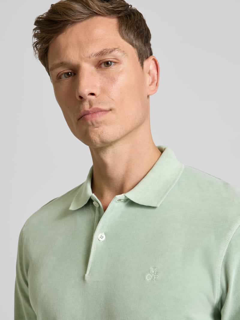 Marc O'Polo Regular fit poloshirt van puur katoen met geribde kraag