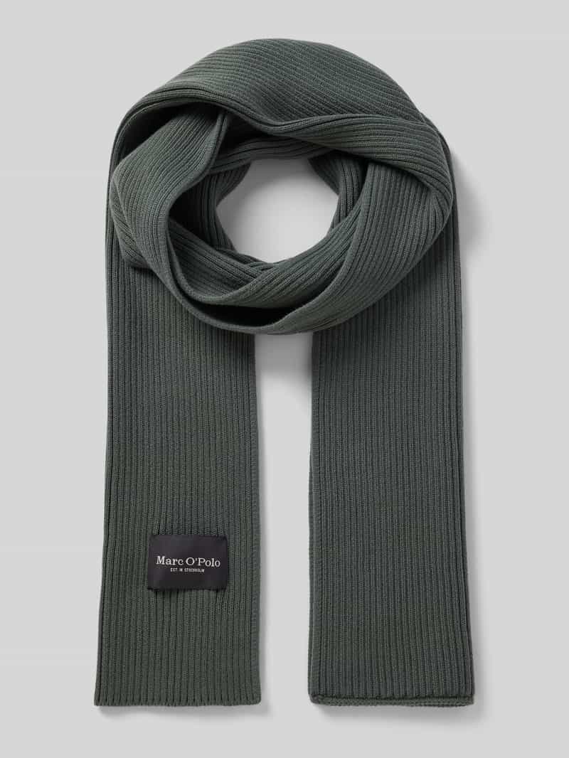 Marc O'Polo sjaal Knitted Scarf Skipping Stone grijs
