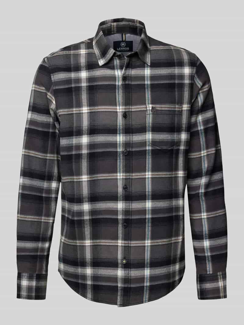 Lerros Regular fit vrijetijdsoverhemd met labelstitching