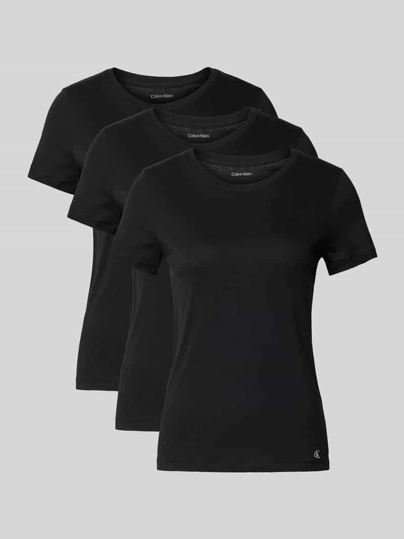 Calvin Klein Underwear Pyjamabovendeel met logostitching in een set van 3 stuks model 'Classic'