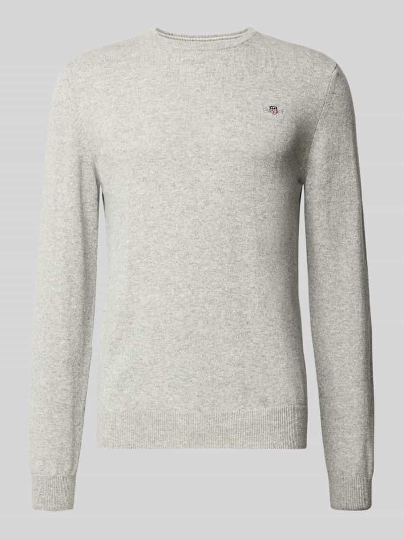 Gant Gebreide pullover van zuivere lamswol met ribboorden